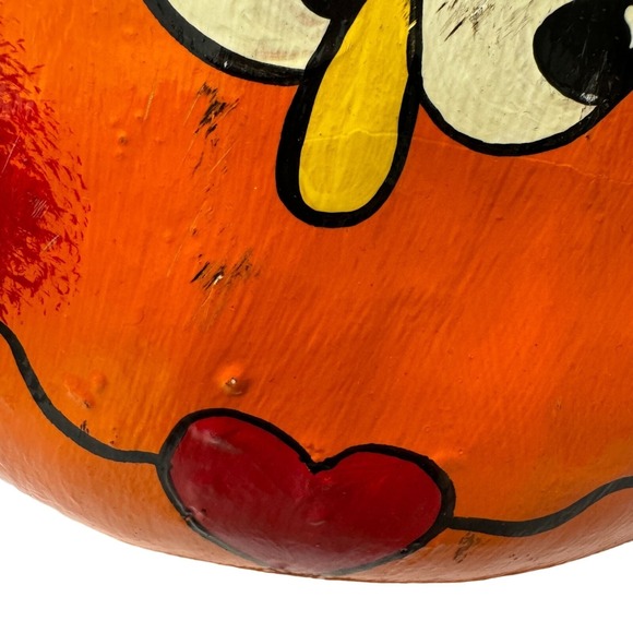 Silly Girl Face Hand Painted Gourd Fall Halloween 9.75" x 9" - Picture 11 of 12